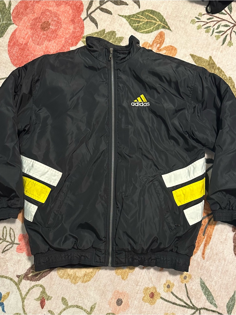 Adidas Black & Yellow Bomber Zip Jacket ⭐️